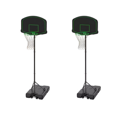 Portable Basketball Hoop Basketball Goal System 60 In. to 78 In. Height Adjustable, Fillable Base with Wheels (2-Pack)