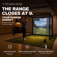 Golf Simulator Enclosure, 10X8Ft Golf Hitting Net Cage with HD Impact Screen & Foam Padding, Indoor Golf Practice Net for Home Garage