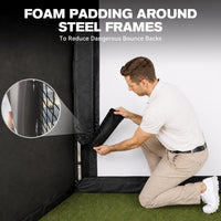 Golf Simulator Enclosure, 10X8Ft Golf Hitting Net Cage with HD Impact Screen & Foam Padding, Indoor Golf Practice Net for Home Garage
