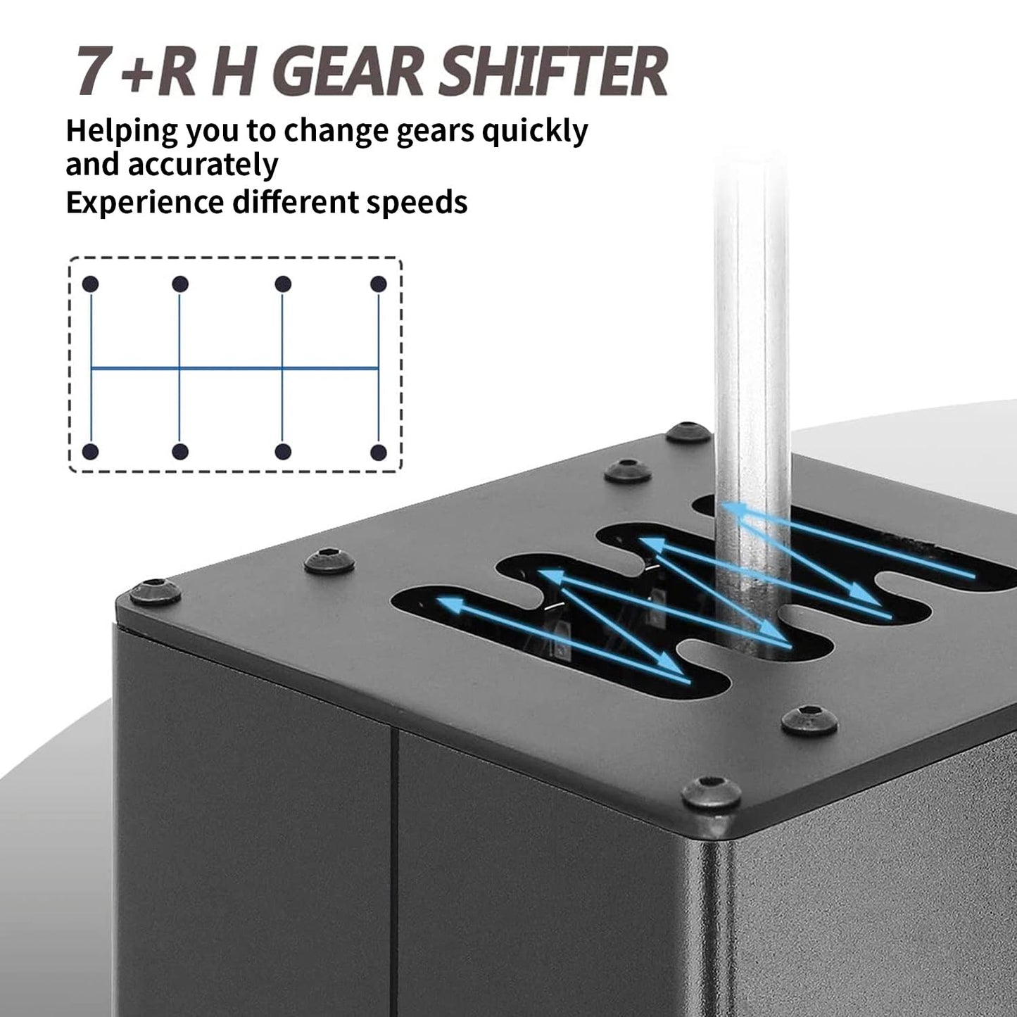 PC USB Simulator Shifter 7+R H Gear Shifter for LO GITECH G29/G27/G25/G920, T300RS/GT, Compatible with Gearshift PC Windows Steering Wheel for ATS ETS Dust WRC Sim Racing Game