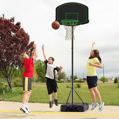 Portable Basketball Hoop Basketball Goal System 60 In. to 78 In. Height Adjustable, Fillable Base with Wheels (2-Pack)
