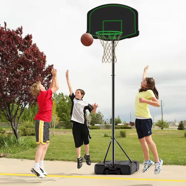 Portable Basketball Hoop Basketball Goal System 60 In. to 78 In. Height Adjustable, Fillable Base with Wheels (2-Pack)