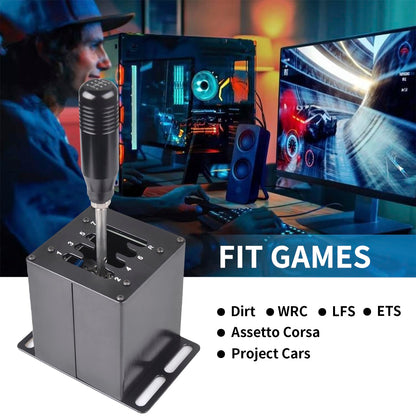 PC USB Simulator Shifter 7+R H Gear Shifter for LO GITECH G29/G27/G25/G920, T300RS/GT, Compatible with Gearshift PC Windows Steering Wheel for ATS ETS Dust WRC Sim Racing Game