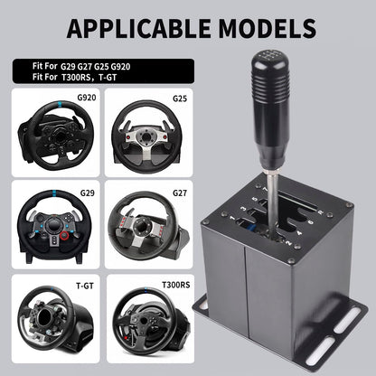 PC USB Simulator Shifter 7+R H Gear Shifter for LO GITECH G29/G27/G25/G920, T300RS/GT, Compatible with Gearshift PC Windows Steering Wheel for ATS ETS Dust WRC Sim Racing Game