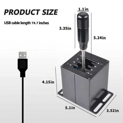 PC USB Simulator Shifter 7+R H Gear Shifter for LO GITECH G29/G27/G25/G920, T300RS/GT, Compatible with Gearshift PC Windows Steering Wheel for ATS ETS Dust WRC Sim Racing Game