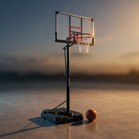 6.6 Ft. to 10 Ft. Adjustable Height Portable Basketball Hoop Goal Basketball System Basketball Equipment with Wheels — Studio Shot