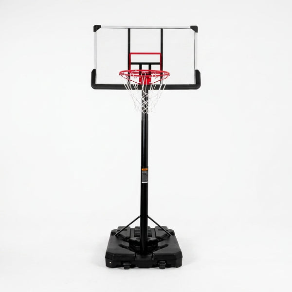 6.6 Ft. to 10 Ft. Adjustable Height Portable Basketball Hoop Goal Basketball System Basketball Equipment with Wheels — Studio Shot