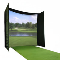 Golf Simulator Enclosure Kit Designed for Indoor Practice, 9.8x9.8x4.9 Frame, Durable Impact Screen, Velcro System
