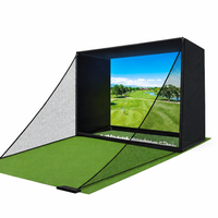 Golf Simulator Enclosure Net Built for Home Practice, 10x8ft HD Impact Screen, EPE Foam Frame, Side Safety