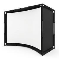 DIY Golf Simulator Impact Screen Frame Enclosure Kit Set, Use with Simulators, Durable Fabric with Velcro, Reinforced Black Border, 9.8'X9.8'X4.9' — Studio Shot