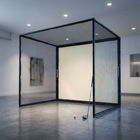 Golf Simulator Enclosure, 10X8Ft Golf Hitting Net Cage with HD Impact Screen & Foam Padding, Indoor Golf Practice Net for Home Garage — Studio Shot