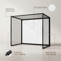 Golf Simulator Enclosure, 10X8Ft Golf Hitting Net Cage with HD Impact Screen & Foam Padding, Indoor Golf Practice Net for Home Garage — infographic