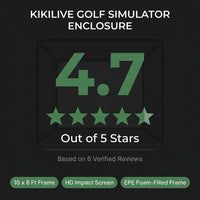 Golf Simulator Enclosure Net 10X8Ft Golf Practice Simulator with HD Impact Screen Kit & Sturdy EPE Foam-Filled Frame Golfs Cage Net with Safety Side Nets for Home Indoor Setup — Results & Stats