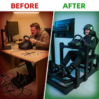 Virtual Reality Driving Game DIY Driving Simulator Aluminum Profile 4080 Assembly Kit Sim Racing Cockpit Sim Rig Frame — Before & After