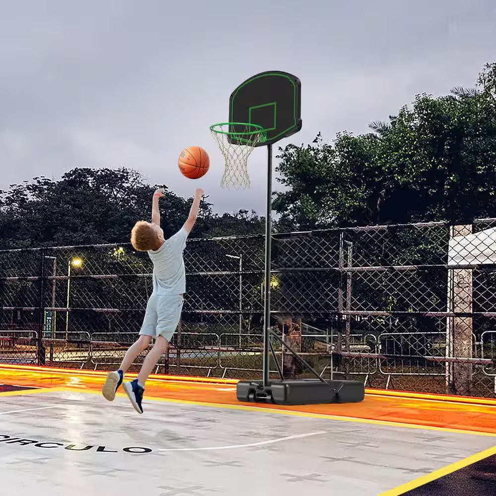 Portable Basketball Hoop Basketball Goal System 60 In. to 78 In. Height Adjustable, Fillable Base with Wheels (2-Pack)