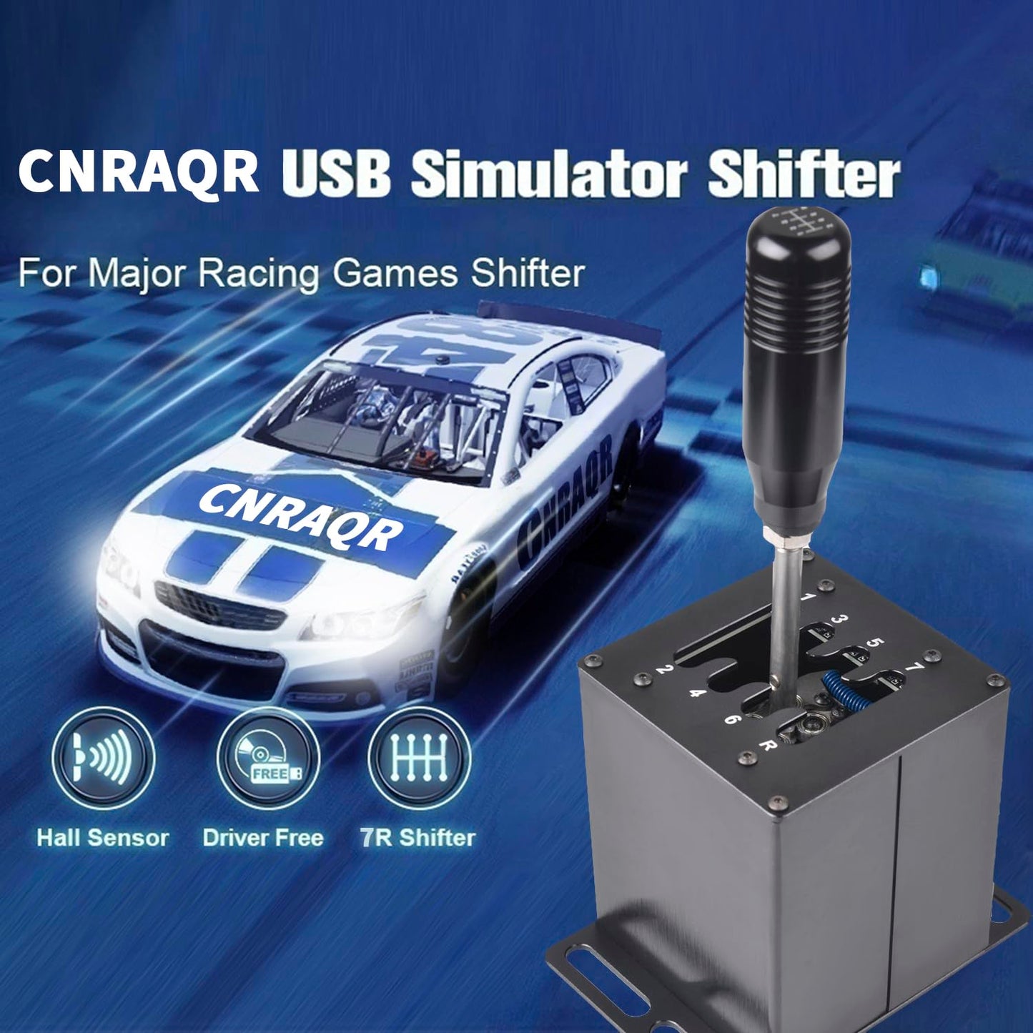 PC USB Simulator Shifter 7+R H Gear Shifter for LO GITECH G29/G27/G25/G920, T300RS/GT, Compatible with Gearshift PC Windows Steering Wheel for ATS ETS Dust WRC Sim Racing Game